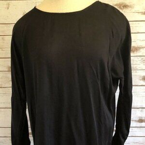 CHLOE K Women Long Sleeve Pull Over Black Casual Shirt Top Size Medium